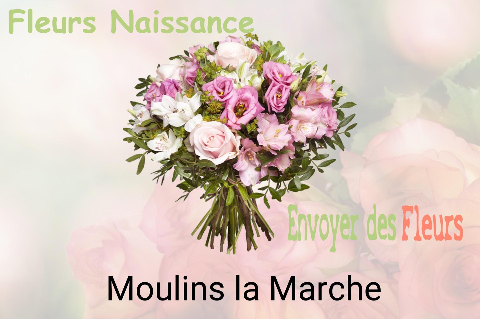 Bouquet de fleurs de naissance livré à Moulins-la-Marche