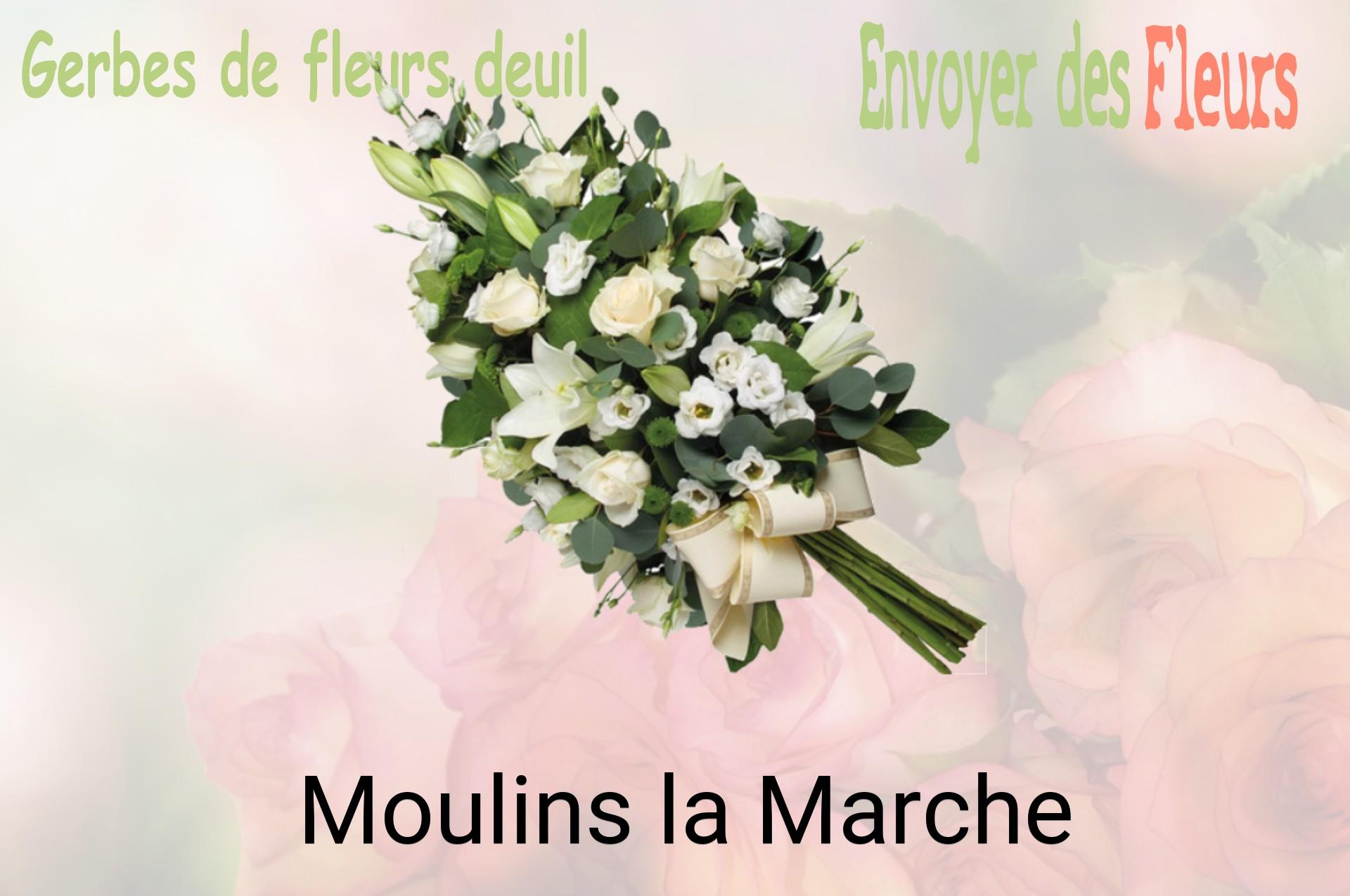 Gerbe de fleurs de deuil livrée à Moulins-la-Marche